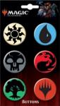 Magic the Gathering CCG Carded Set of 6 Round Mana Symbols Buttons NEW UNUSED