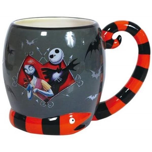 The Nightmare Before Christmas Jack and Sally 16 oz Ceramic Oval Mug NEW UNUSED picture