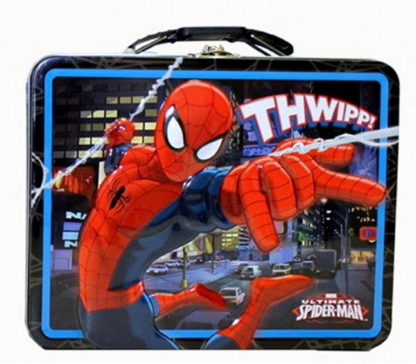 Amazing Spider-Man Thwipp! Embossed Large Carry All Tin Tote Lunchbox NEW UNUSED