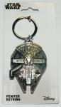 Star Wars Millennium Falcon Pewter Metal 3-D Key Chain Key Ring NEW UNUSED