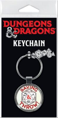Dungeons & Dragons Saving Throw Logo Round Metal Key Chain NEW UNUSED picture