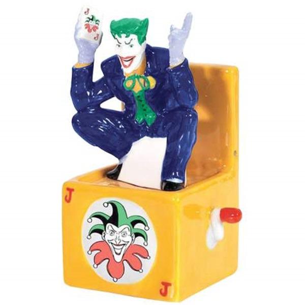 DC Comics The Joker In A Box Ceramic Salt and Pepper Shakers Set Batman NEW picture