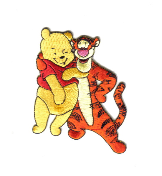 Walt Disney's Winnie the Pooh and Tigger Figures Hugging Embroidered Patch, NEW picture