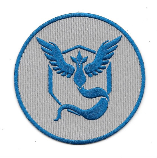 Pokemon Go Game Team Mystic Logo 3.5" Round Embroidered Patch, NEW UNUSED picture