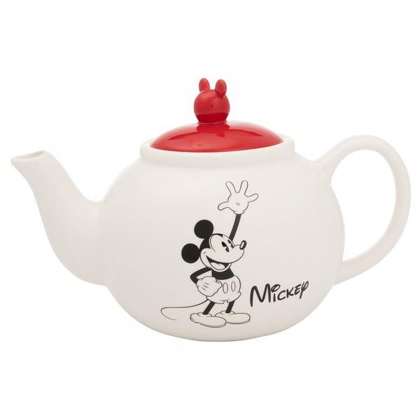 Walt Disney Classic Mickey and Minnie 44 oz Sculpted Ceramic Teapot UNUSED BOXED picture