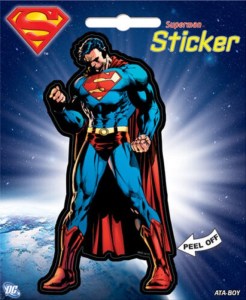DC Comics Superman Standing with Clinched Fist Peel Off Sticker Decal NEW UNUSED