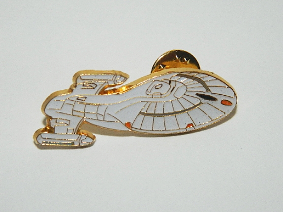 Star Trek: Voyager TV Series StarShip Die-Cut Cloisonne Metal Pin NEW UNUSED picture