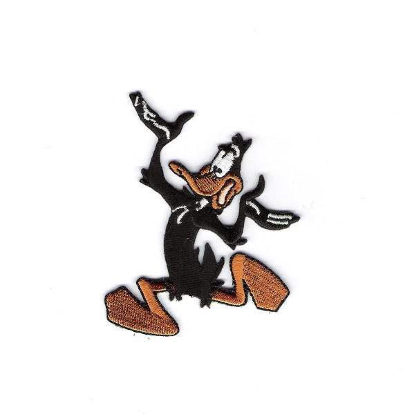 Looney Tunes Daffy Duck Running Figure Embroidered Die-Cut Patch, NEW UNUSED picture