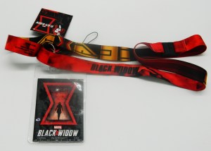 Marvels Black Widow Lanyard with Hourglass Logo Charm and ID Holder NEW UNUSED