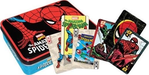 Amazing Spider-Man Tin Box Set of 2 Illustrated Playing Cards Decks, NEW SEALED picture