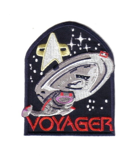 Star Trek Voyager TV Series Ship and Name Logo Embroidered Patch NEW UNUSED picture