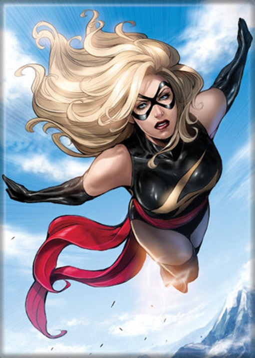 Marvel Comics Ms Marvel Flying Comic Art Image Refrigerator Magnet, NEW UNUSED picture