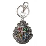 Harry Potter Hogwarts School Crest Logo Colored Pewter Metal Key Ring Key Chain