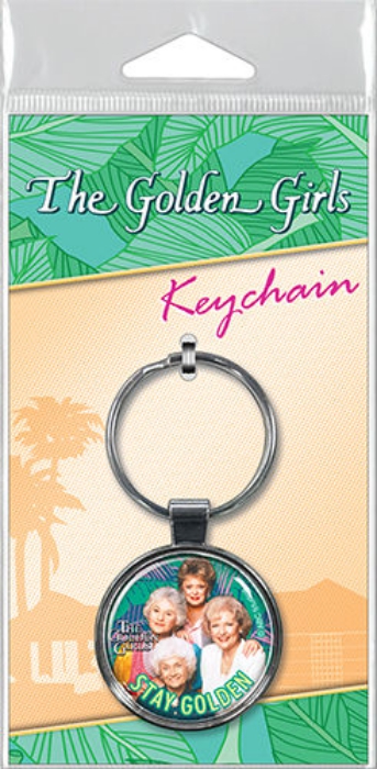 The Golden Girls TV Series Cast Stay Golden Photo Round Metal Key Chain UNUSED picture