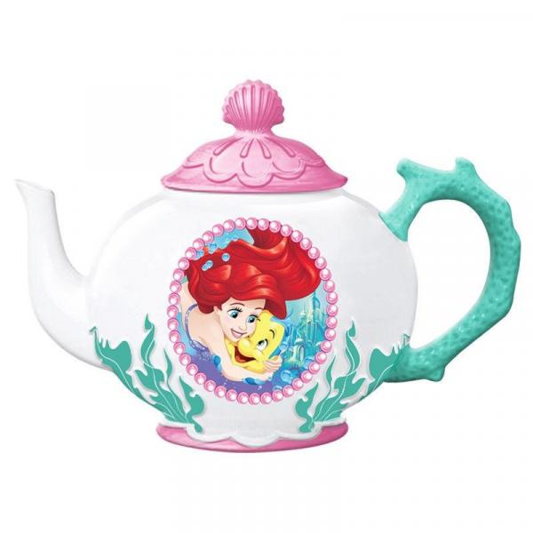 Walt Disney's The Little Mermaid Ariel and Flounder 48 oz Ceramic Teapot BOXED picture