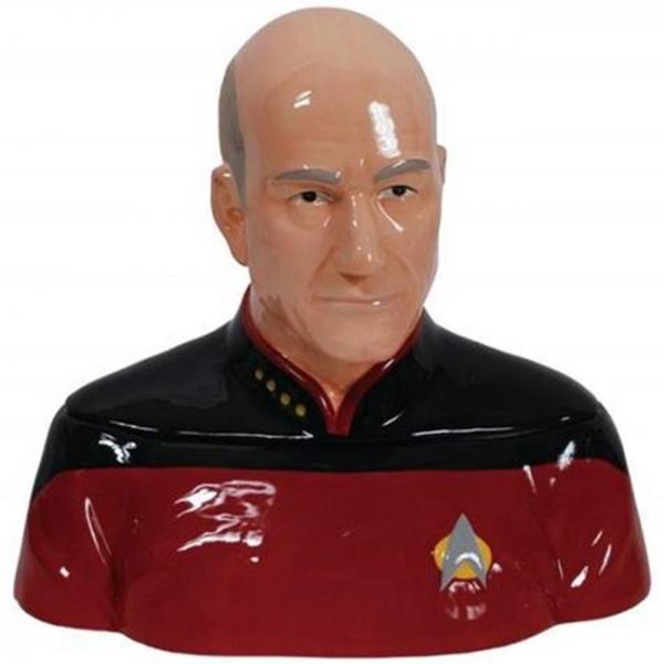 Star Trek: The Next Generation Captain Picard Bust Ceramic Cookie Jar NEW UNUSED picture