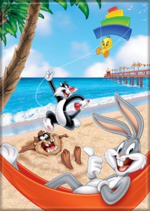 Looney Tunes Group On A Beach Image Refrigerator Magnet NEW UNUSED