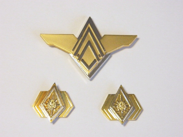 Battlestar Galactica Admiral Deluxe Cloisonne Metal Pin Set of 3 NEW UNUSED picture