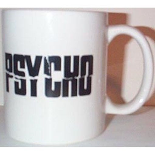 Psycho Movie Name Logo White Ceramic Mug, NEW UNUSED