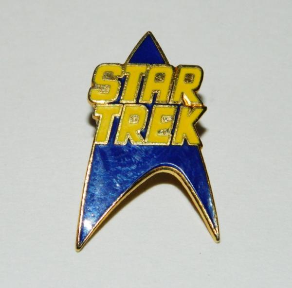 Star Trek Classic Blue Command Insignia and Name Logo Metal Enamel Pin 1986 NEW picture