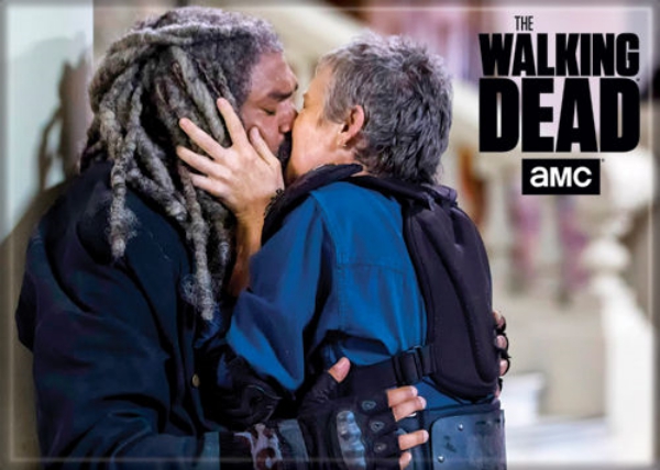 The Walking Dead Carol and Ezekial Kiss Photo Refrigerator Magnet NEW UNUSED