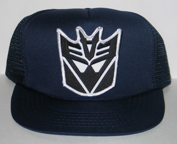 Transformers Decepticon Logo Patch on a Black Baseball Cap Hat NEW picture