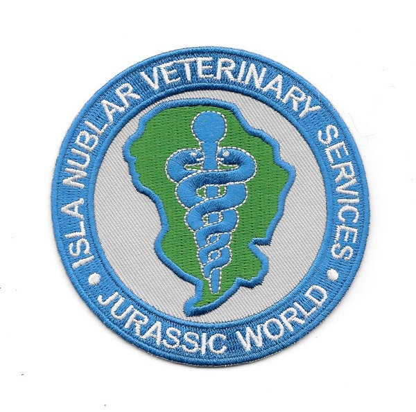 Jurassic World Movie Veterinary Services Logo 3.5" Embroidered Patch, NEW UNUSED