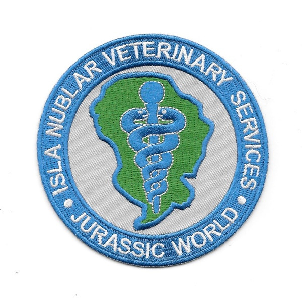 Jurassic World Movie Veterinary Services Logo 3.5" Embroidered Patch, NEW UNUSED picture