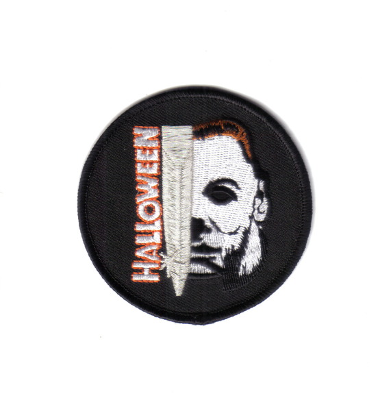 Halloween Movie Michael Myers Face and Knife Name Embroidered Patch, NEW UNUSED picture