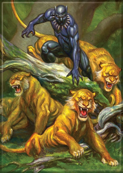 Marvel Comics The Black Panther with BIG Cats Comic Art Refrigerator Magnet NEW picture