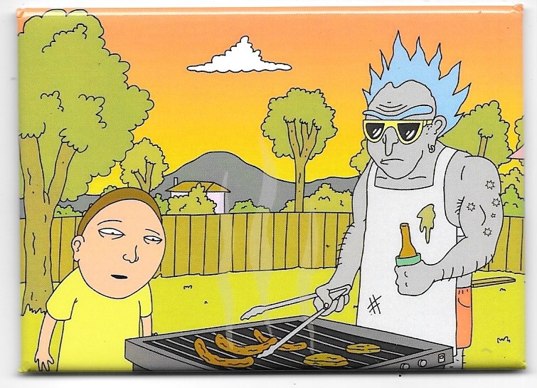 Rick and Morty Bushworld Adventures BBQ Scene Refrigerator Magnet NEW UNUSED