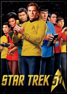 Star Trek 50 Years of Trek Logo and The Original Series Cast Magnet, NEW UNUSED