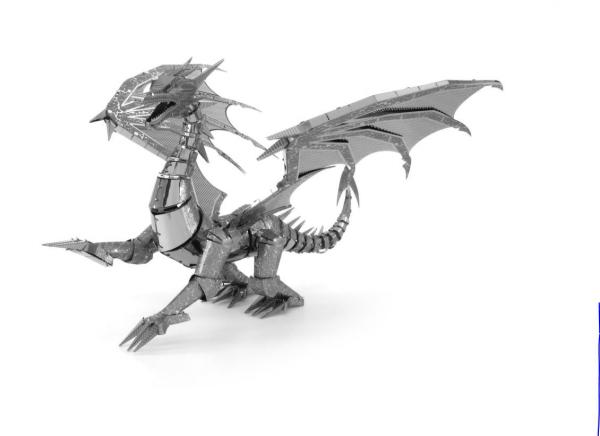 Fascinations Metal Earth ICONX Silver Dragon Laser Cut 3D Model ICX023 