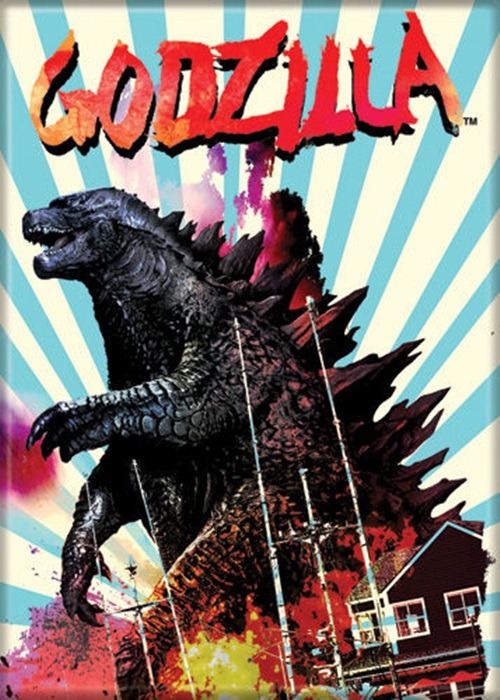 Godzilla Blue Stripes Movie Poster Art Refrigerator Magnet, NEW UNUSED picture