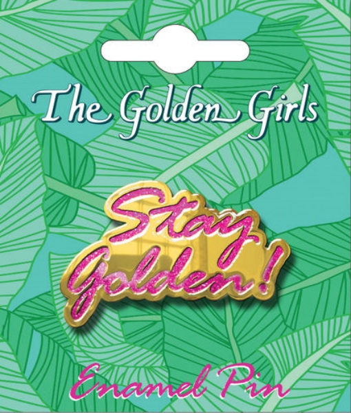 The Golden Girls Stay Golden! Logo Thick Metal Enamel Pin NEW CARDED picture