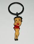 Betty Boop Wearing Mini Skirt w/ Garter Metal Enamel Key Chain Max Fleischer NEW