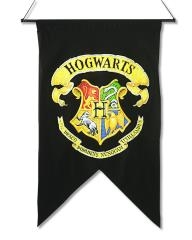 Harry Potter Hogwarts School of Wizardry Logo Crest Hanging Wall Banner UNUSED picture