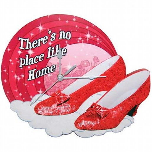 The Wizard of Oz Ruby Slippers Quote 11.25" Cordless Wall Clock, NEW SEALED