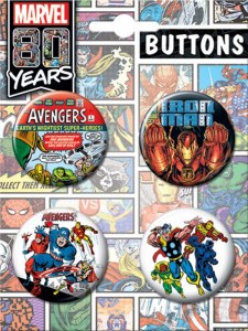 Marvel Comics 80 Years Avengers Comic Art Images Round Button Set of 4 SEALED