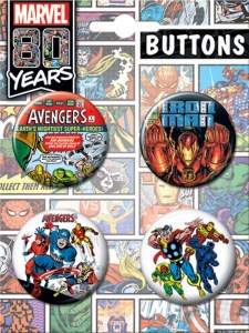 Marvel Comics 80 Years Avengers Comic Art Images Round Button Set of 4 SEALED picture