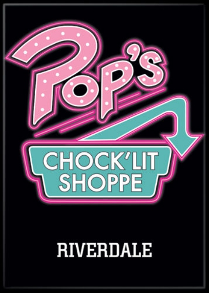 Riverdale TV Series Pop's Chock'lit Shoppe Black Logo Refrigerator Magnet Archie