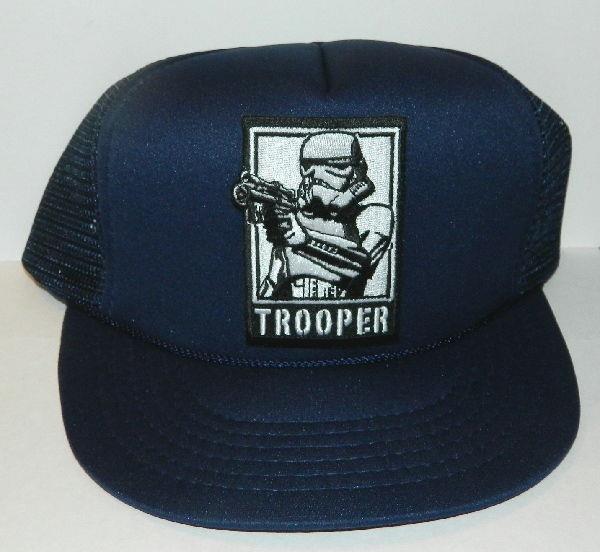 Star Wars StormTrooper with Blaster Embroidered Patch o/a Black Baseball Cap Hat picture