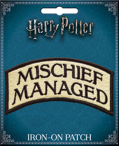 Harry Potter Mischief Managed Phrase Logo Embroidered Patch NEW UNUSED ATB