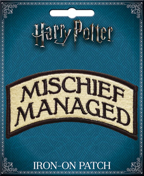 Harry Potter Mischief Managed Phrase Logo Embroidered Patch NEW UNUSED ATB picture