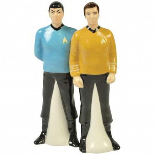 Classic Star Trek Captain Kirk and Mr. Spock Salt and Pepper Shakers 2011 NEW