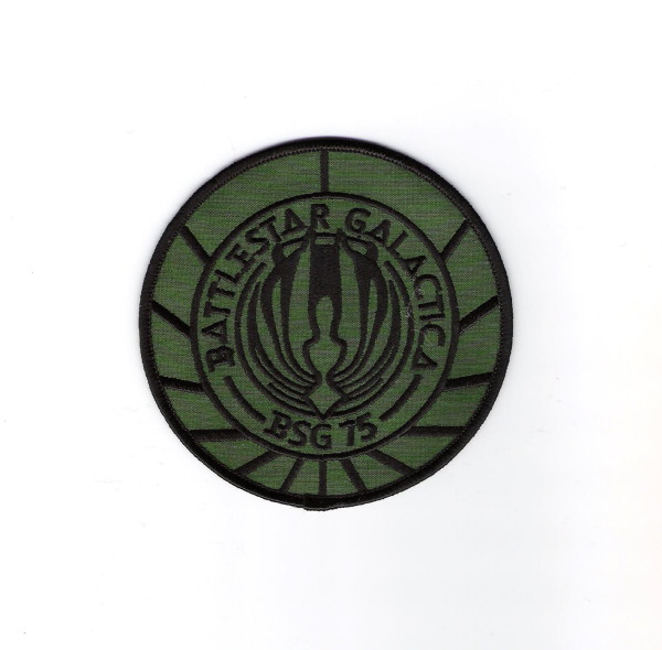 Battlestar Galactica BSG 75 Logo Tactical Green Embroidered Patch NEW UNWORN