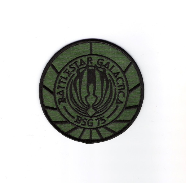 Battlestar Galactica BSG 75 Logo Tactical Green Embroidered Patch NEW UNWORN picture