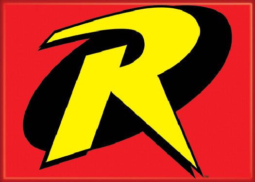 DC Comics Batman, Robin's R Yellow and Red Logo Refrigerator Magnet, NEW UNUSED picture