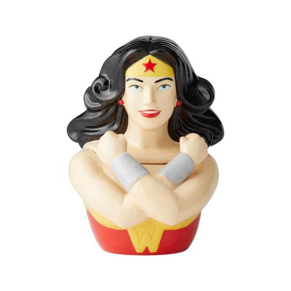 DC Comics Wonder Woman Bust with Crossed Arms Ceramic Cookie Jar NEW UNUSED