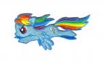 My Little Pony Dash Flying Rainbow Figure Embroidered Patch NEW UNUSED